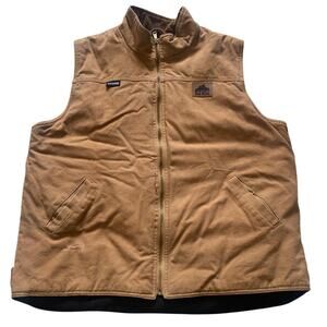 Old Mill Men's XXL 2XL Work Vest Brown Thinsulate Lined Full Zip menards